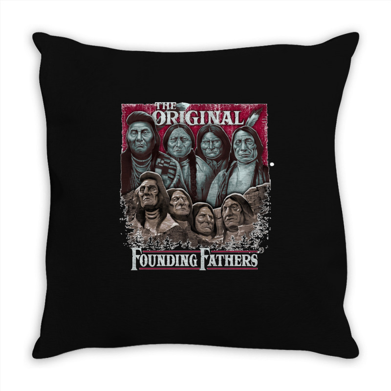 The Original Founding Fathers Mount Rushmore  Native American Indian C Throw Pillow | Artistshot