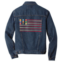 Billiard Player Us Flag Pool Snooker Men Denim Jacket | Artistshot