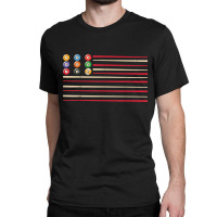 Billiard Player Us Flag Pool Snooker Classic T-shirt | Artistshot