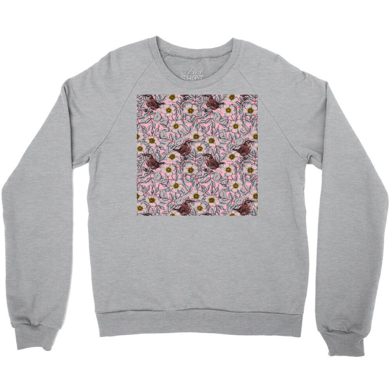 Wild Rose T  Shirt Wrens In The Roses T  Shirt Crewneck Sweatshirt | Artistshot