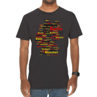 Germany Map Silhouette Towns Cities Flag Berlin Travel Vintage T-shirt | Artistshot