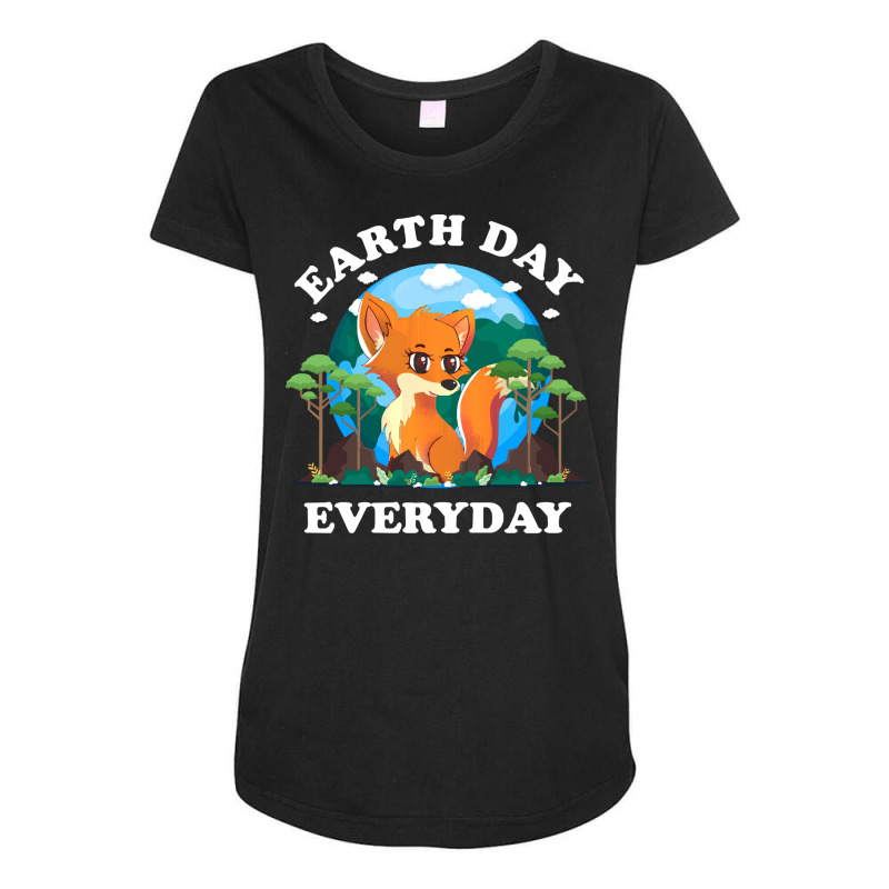 Fox Earth Day Everyday T  Shirt Earth Day Everyday Fox Animal Nature P Maternity Scoop Neck T-shirt by cm-arts | Artistshot