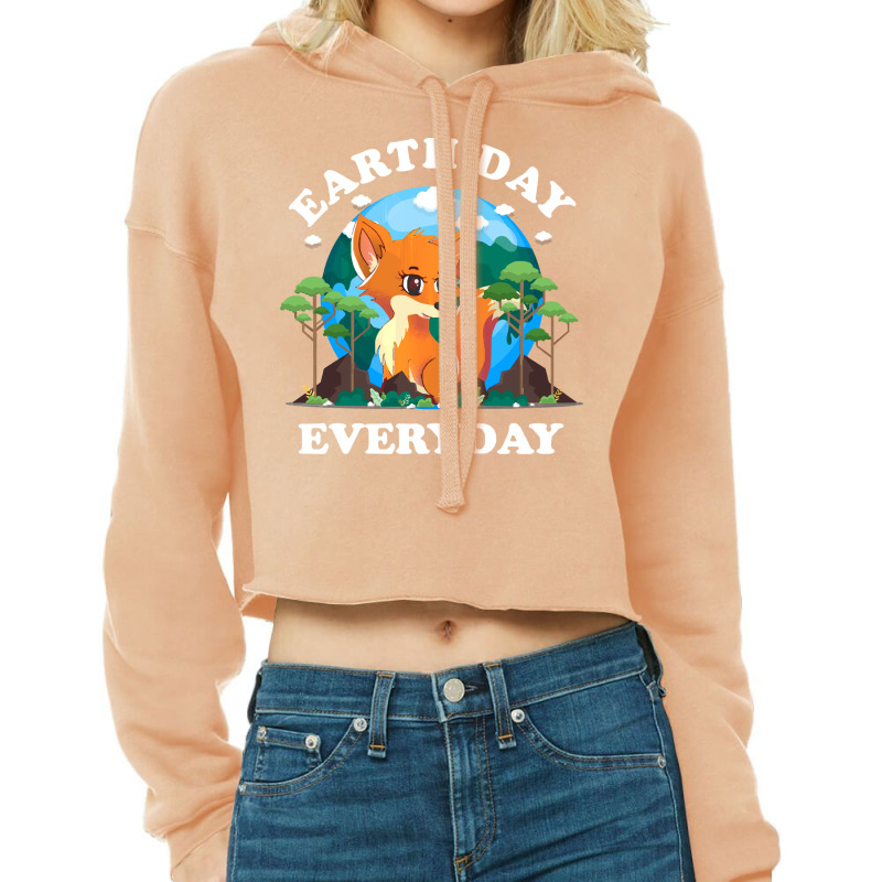 Fox Earth Day Everyday T  Shirt Earth Day Everyday Fox Animal Nature P Cropped Hoodie by cm-arts | Artistshot