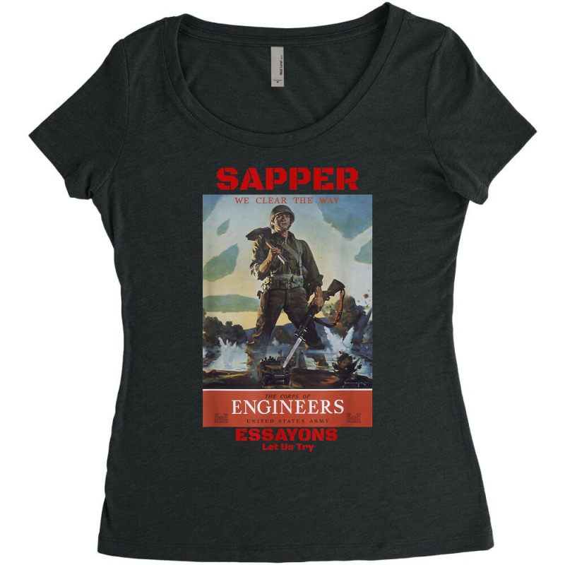 Sapper Army Combat Engineer Corps Veterans And Military Women's Triblend Scoop T-shirt by BessieCarolyn | Artistshot