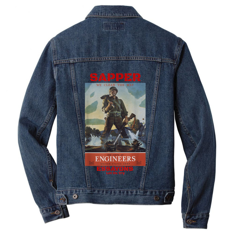 Sapper Army Combat Engineer Corps Veterans And Military Men Denim Jacket by BessieCarolyn | Artistshot