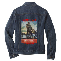 Sapper Army Combat Engineer Corps Veterans And Military Ladies Denim Jacket | Artistshot