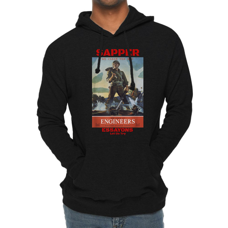 Sapper Army Combat Engineer Corps Veterans And Military Lightweight Hoodie by BessieCarolyn | Artistshot