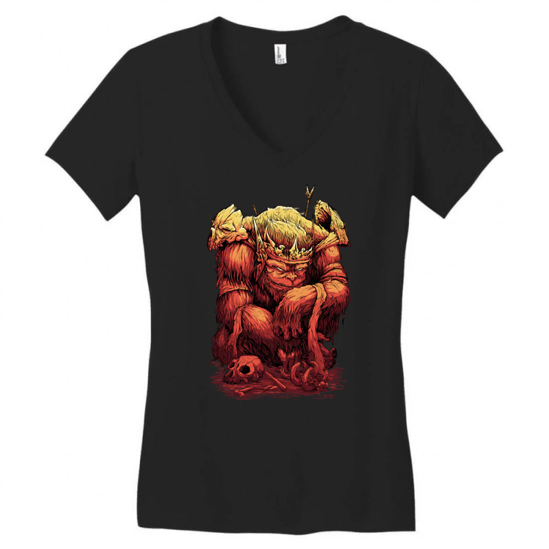 King Of The Apes, The King Of The Apes, King, King Of The Apes Art, Ki Women's V-neck T-shirt | Artistshot