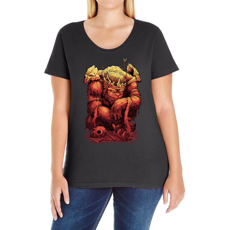 King Of The Apes, The King Of The Apes, King, King Of The Apes Art, Ki Ladies Curvy T-shirt | Artistshot