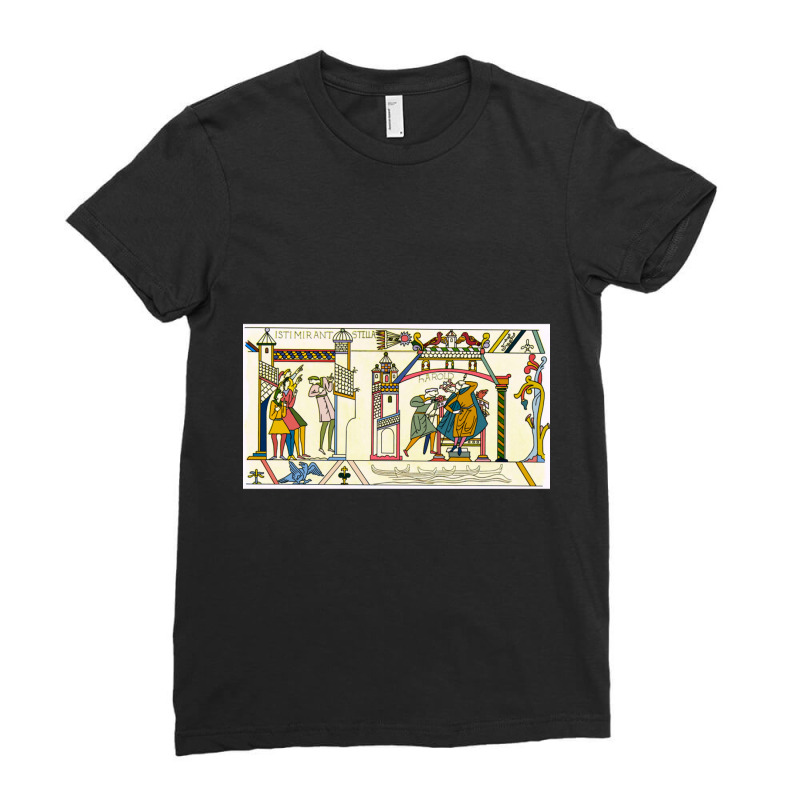 Bayeux Tapestry - Halley_s Comet Ladies Fitted T-Shirt by cm-arts | Artistshot