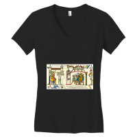 Bayeux Tapestry - Halley_s Comet Women's V-neck T-shirt | Artistshot