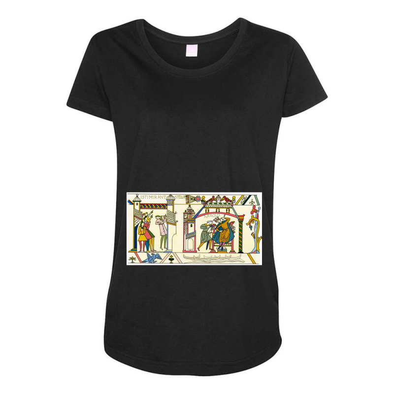 Bayeux Tapestry - Halley_s Comet Maternity Scoop Neck T-shirt by cm-arts | Artistshot