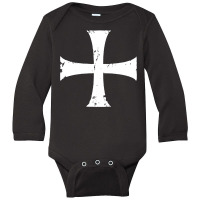 Distressed Crusader Knights Templar Long Sleeve Baby Bodysuit | Artistshot