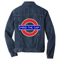 London Souvenir Mind The Gap Underground Tube Men Denim Jacket | Artistshot