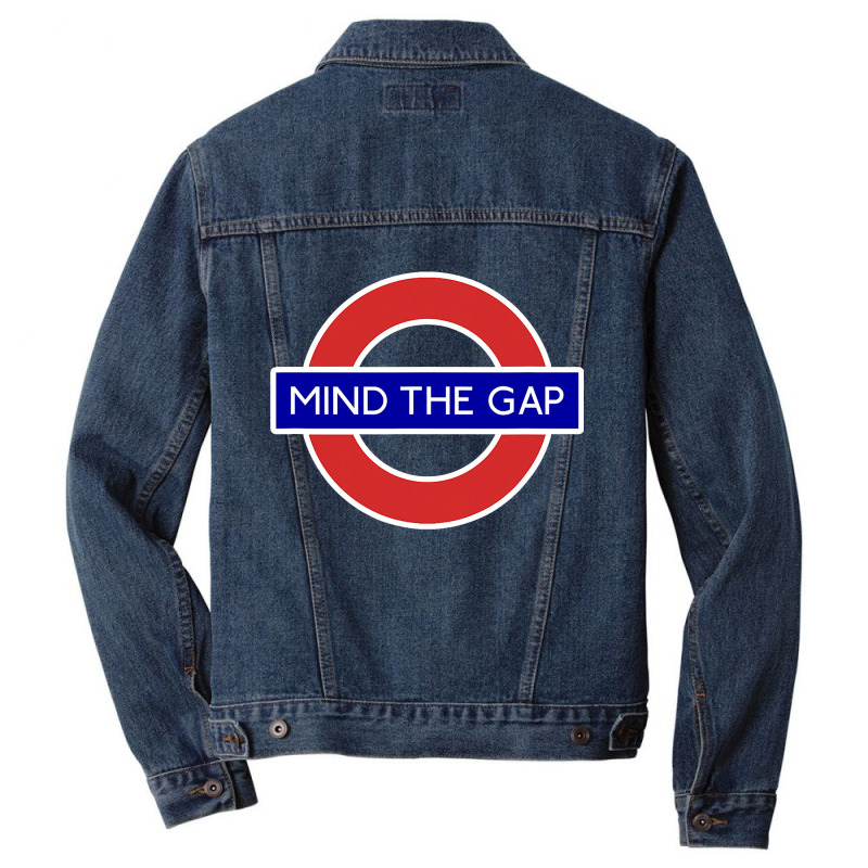 London Souvenir Mind The Gap Underground Tube Men Denim Jacket by cm-arts | Artistshot