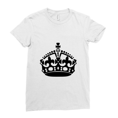 Keep Calm Crown Ladies Fitted T-shirt Designed By Pagersuek