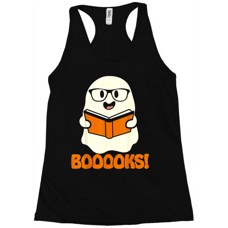 Booooks Ghost Boo Read Books Library Teacher Halloween Cute Racerback Tank by Newshirt | Artistshot