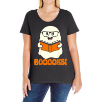 Booooks Ghost Boo Read Books Library Teacher Halloween Cute Ladies Curvy T-shirt | Artistshot