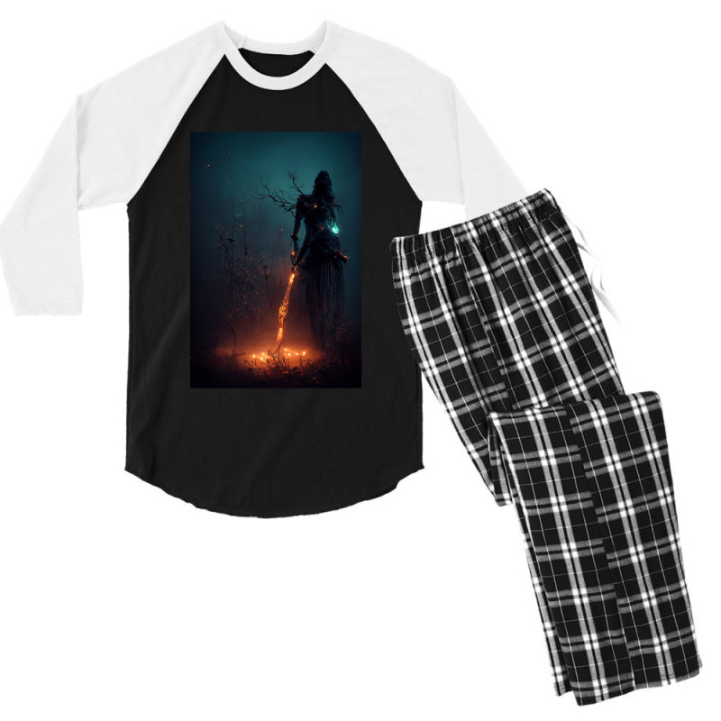 Runic Witch Gift For Art Lover Men's 3/4 Sleeve Pajama Set | Artistshot