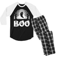 Boo With Spiders And Ghost Halloween Men's 3/4 Sleeve Pajama Set | Artistshot