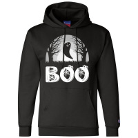 Boo With Spiders And Ghost Halloween Champion Hoodie | Artistshot