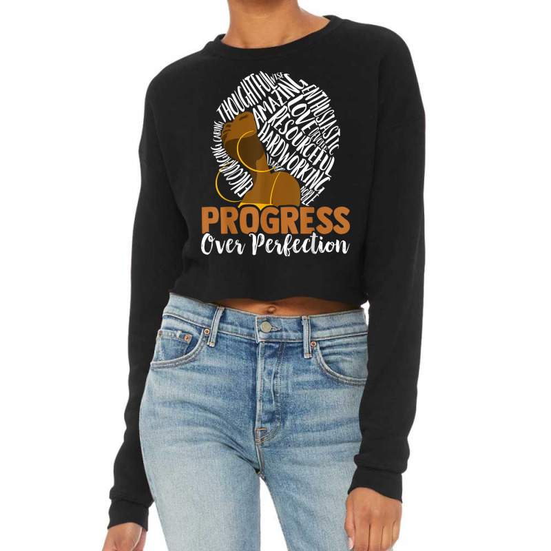 Progress Over Perfection Teacher Black History Month Music Vintage Cropped Sweater by KhalilDesign | Artistshot