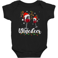 Funny Reindeer Wine For Christmas Party T  Shirt Winedeer   Funny Rein Baby Bodysuit | Artistshot