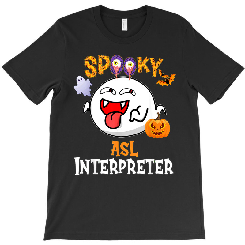 Boo Halloween Costume Spooky Asl Interpreter T-shirt | Artistshot