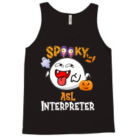 Boo Halloween Costume Spooky Asl Interpreter Tank Top | Artistshot