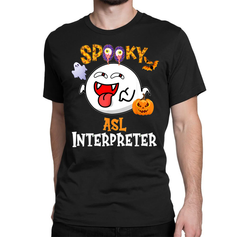 Boo Halloween Costume Spooky Asl Interpreter Classic T-shirt | Artistshot