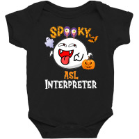 Boo Halloween Costume Spooky Asl Interpreter Baby Bodysuit | Artistshot