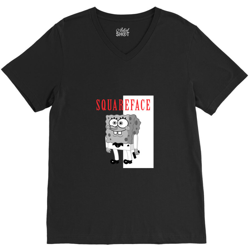 Squareface V-Neck Tee by creepysatan | Artistshot