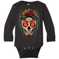 Frida Calavera Long Sleeve Baby Bodysuit | Artistshot