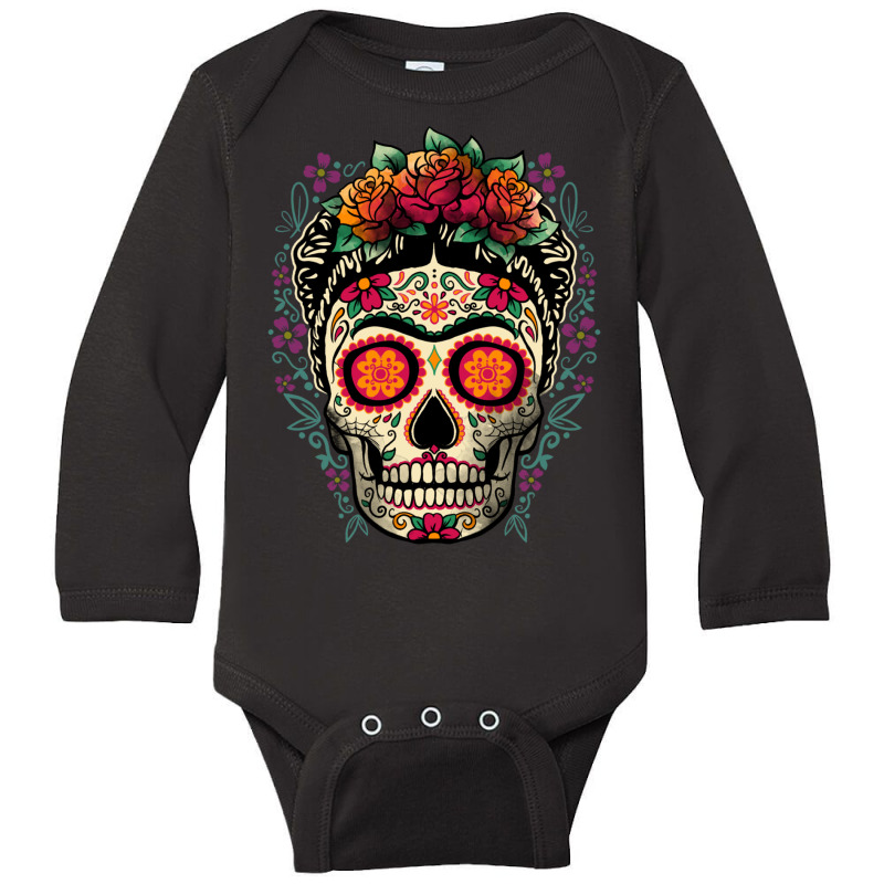 Frida Calavera Long Sleeve Baby Bodysuit by TaylorMargaretMiscoe | Artistshot