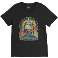 Live Aid Global Jukebox, Live Aid Global Jukebox Vintage, Live Aid Glo V-neck Tee | Artistshot