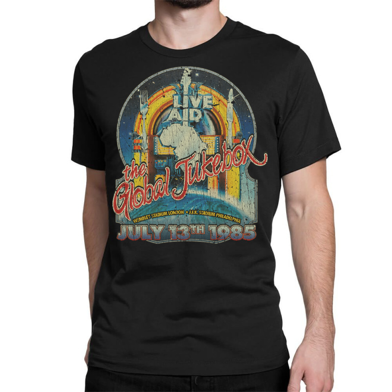 Live Aid Global Jukebox, Live Aid Global Jukebox Vintage, Live Aid Glo Classic T-shirt by SHPOPO12 | Artistshot