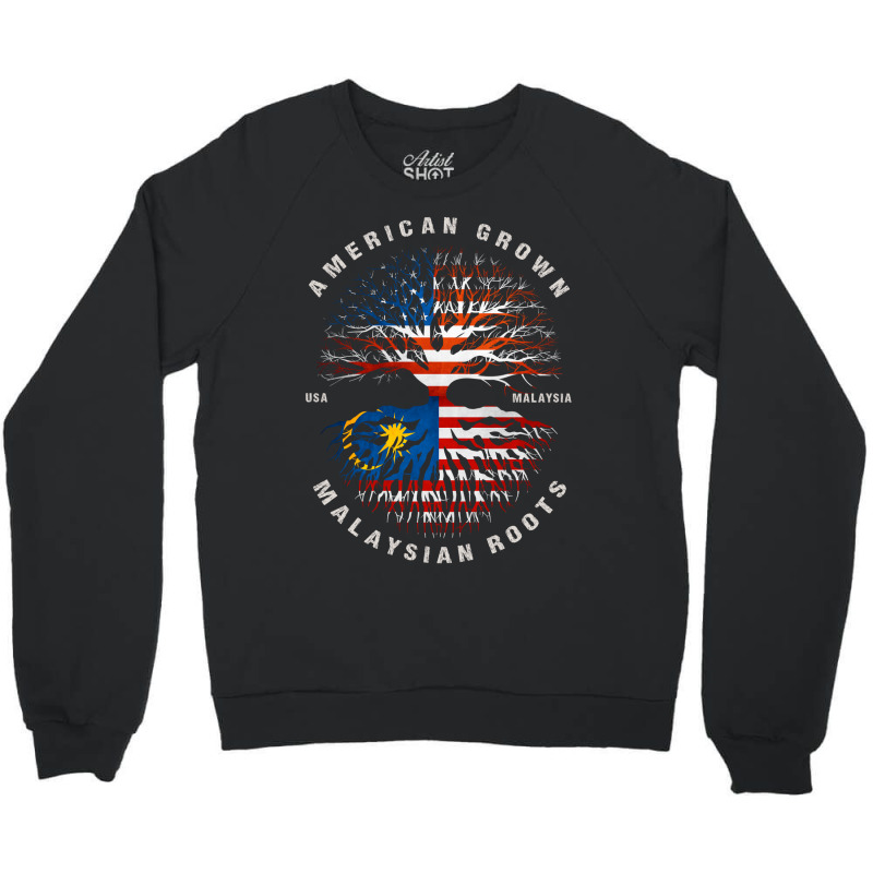 American Grown Malaysian Roots Malaysia Flag Crewneck Sweatshirt by moteestyle | Artistshot