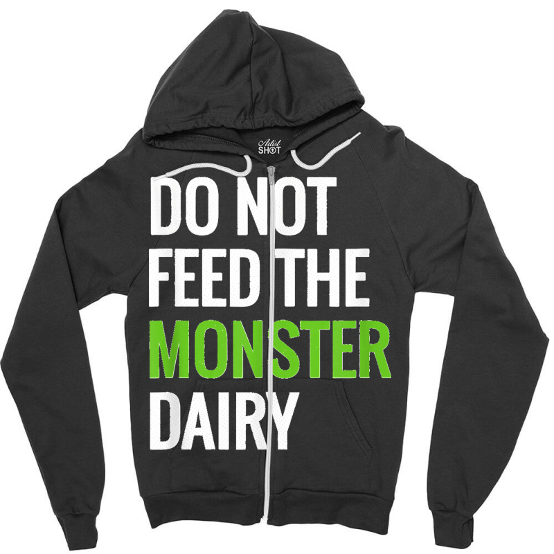 Dairy Free Monster Tee Dairy Allergy Design Zipper Hoodie | Artistshot