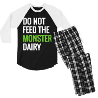 Dairy Free Monster Tee Dairy Allergy Design Men's 3/4 Sleeve Pajama Set | Artistshot