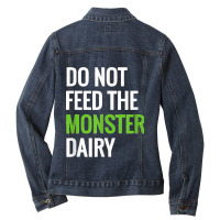 Dairy Free Monster Tee Dairy Allergy Design Ladies Denim Jacket | Artistshot