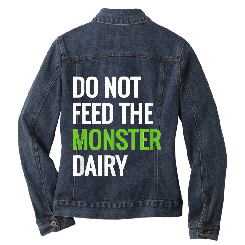 Dairy Free Monster Tee Dairy Allergy Design Ladies Denim Jacket by cm-arts | Artistshot