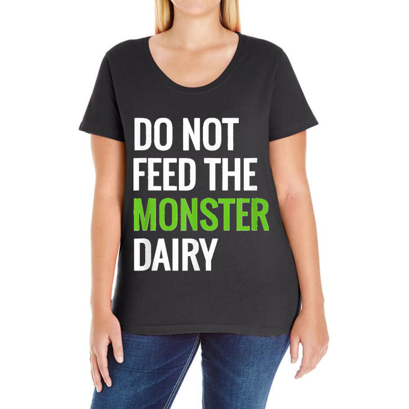 Dairy Free Monster Tee Dairy Allergy Design Ladies Curvy T-Shirt by cm-arts | Artistshot