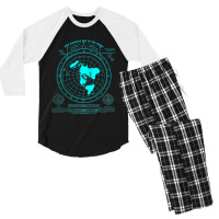 Gleason's New Standard Map Of The World, Flat Earth Men's 3/4 Sleeve Pajama Set | Artistshot