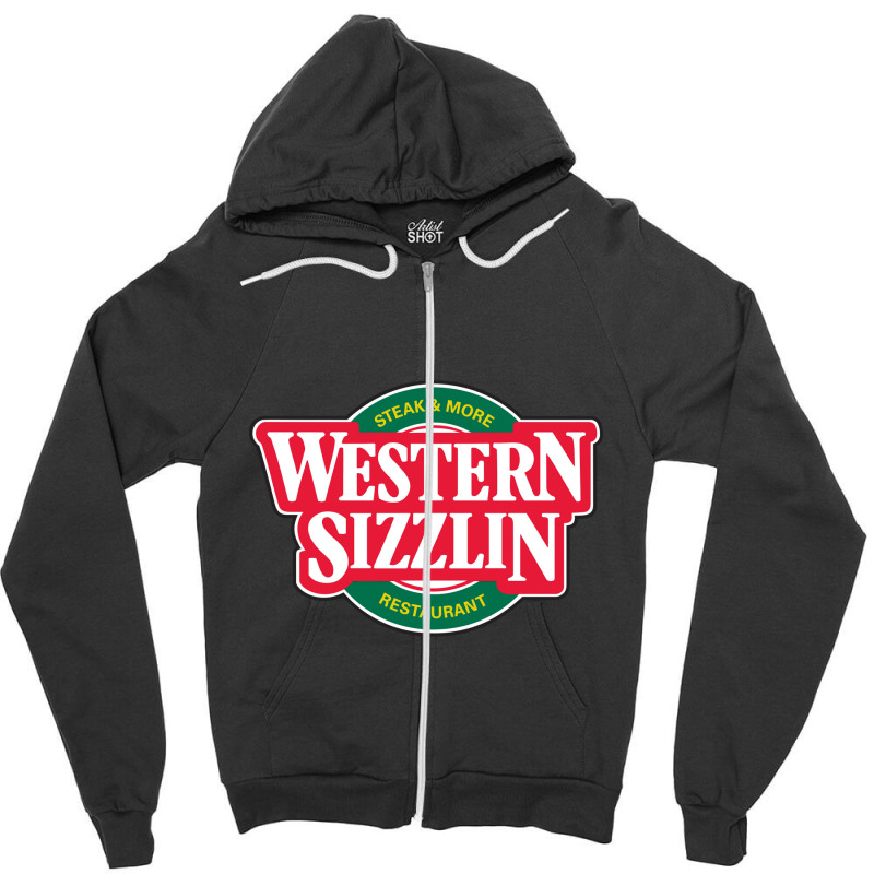 Resto, Western Sizzlin'(steakhouse) Zipper Hoodie | Artistshot