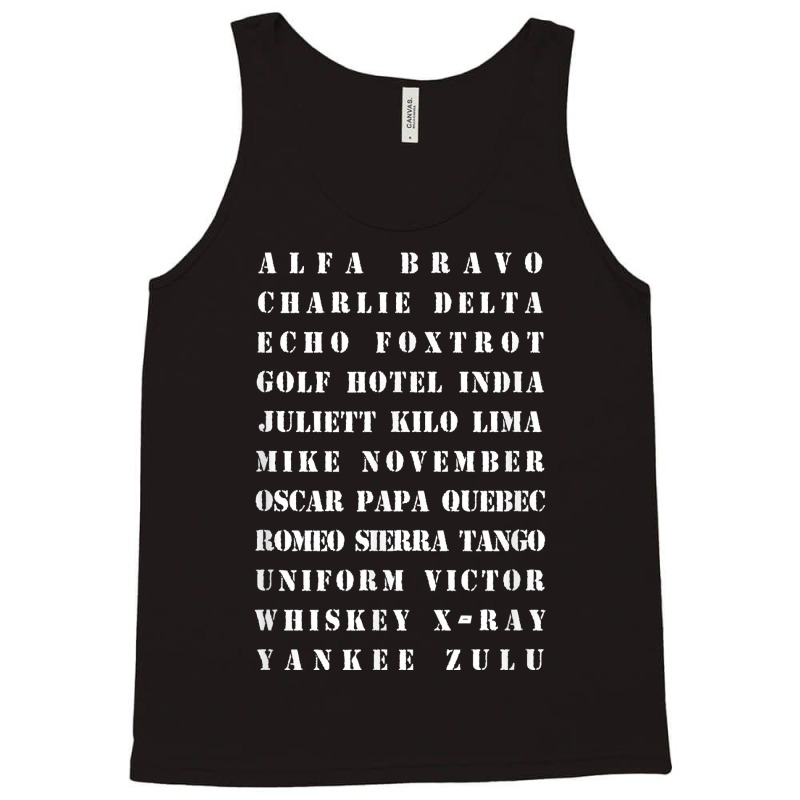 Phonetic Military Alphabet Graphic Tank Top | Artistshot