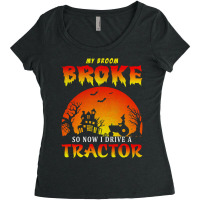 Mon Balai S'est Cassé Alors Maintenant Je Conduis Un Tracteur Classiq Women's Triblend Scoop T-shirt | Artistshot