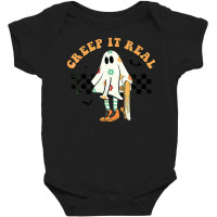 Creep It Real Halloween Spooky Season Ghost Trick Or Treat Baby Bodysuit | Artistshot