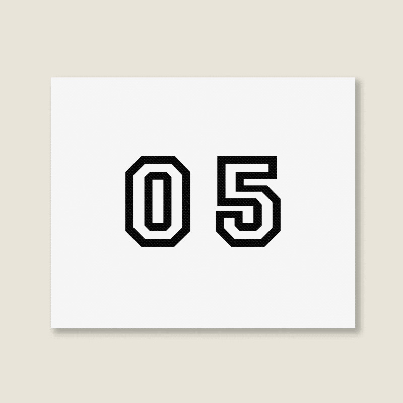 Number Zero Five   Number Five Landscape Canvas Print by pagersuek | Artistshot