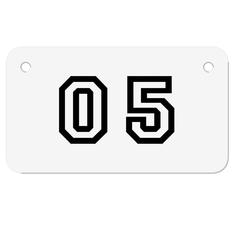 Number Zero Five   Number Five Motorcycle License Plate by pagersuek | Artistshot