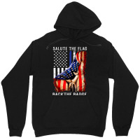 Salute The Flag Back The Badge Flag Police Hand Gift Unisex Hoodie | Artistshot